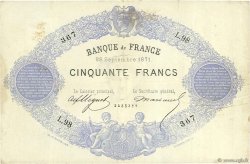50 Francs type 1868 Indices Noirs FRANCIA  1871 F.A38.05 BC+