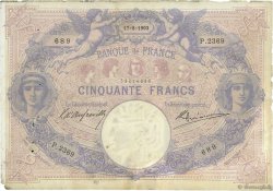 50 Francs BLEU ET ROSE FRANCIA  1903 F.14.15 BC a MBC