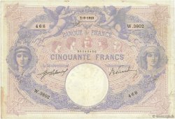 50 Francs BLEU ET ROSE FRANKREICH  1910 F.14.23 fSS