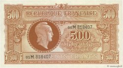 500 Francs MARIANNE fabrication anglaise FRANCIA  1945 VF.11.02 AU+