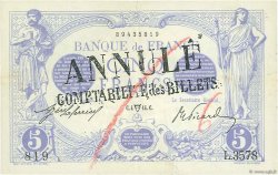 5 Francs BLEU FRANKREICH  1914 F.02.22 fVZ