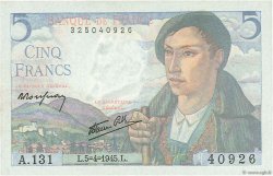 5 Francs BERGER FRANCIA  1945 F.05.06 SC+