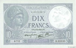 10 Francs MINERVE modifié FRANCE  1941 F.07.30