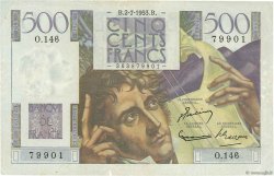 500 Francs CHATEAUBRIAND FRANCE  1953 F.34.13 VF