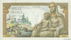 1000 Francs DÉESSE DÉMÉTER FRANCE  1943 F.40.30 VF
