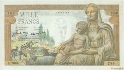 1000 Francs DÉESSE DÉMÉTER FRANKREICH  1943 F.40.31 fVZ
