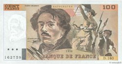 100 Francs DELACROIX imprimé en continu FRANCE  1990 F.69bis.02d AU