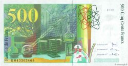 500 Francs PIERRE ET MARIE CURIE FRANCIA  2000 F.76.05 FDC