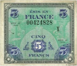 5 Francs DRAPEAU FRANCIA  1944 VF.17.03 MBC