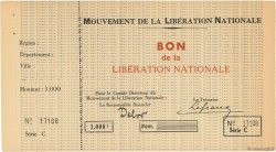 1000 Francs FRANCE regionalismo y varios  1944 - SC