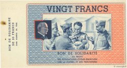 20 Francs BON DE SOLIDARITE FRANCE regionalismo y varios  1941 - SC