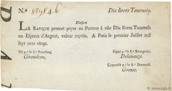 10 Livres Tournois FRANCE  1720 Dor.22 XF