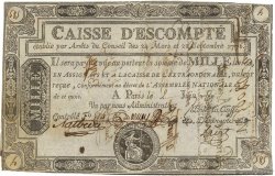 1000 Livres Caisse d Escompte FRANCE  1790 Laf.112