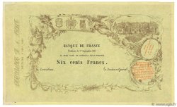 600 Francs POITIERS FRANCE  1857 F.A- AU