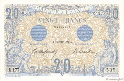 20 Francs BLEU FRANCIA  1906 F.10.01 SC+