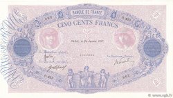 500 Francs BLEU ET ROSE FRANCIA  1917 F.30.23 EBC