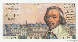 1000 Francs RICHELIEU FRANCE  1955 F.42.12 NEUF