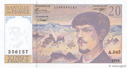 20 Francs DEBUSSY à fil de sécurité FRANCE  1993 F.66bis.05A45 NEUF