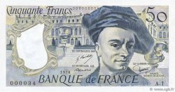 50 Francs QUENTIN DE LA TOUR FRANCIA  1976 F.67.01A1 q.FDC