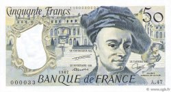 50 Francs QUENTIN DE LA TOUR FRANCE  1987 F.67.13A47 NEUF