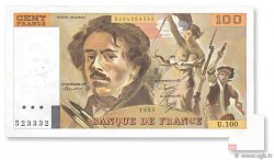 100 Francs DELACROIX modifié FRANCE  1985 F.69.09 VF+