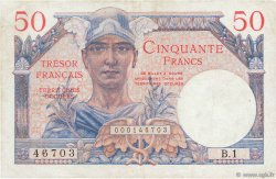 50 Francs TRÉSOR FRANÇAIS FRANCIA  1947 VF.31.01 q.SPL