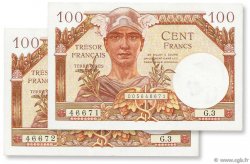 100 Francs TRÉSOR FRANÇAIS FRANKREICH  1947 VF.32.03 VZ to fST