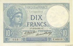10 Francs MINERVE FRANCIA  1927 F.06.12 SC+
