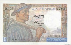 10 Francs MINEUR FRANCIA  1949 F.08.22a FDC