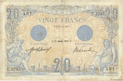 20 Francs BLEU FRANCIA  1913 F.10.03 RC a BC