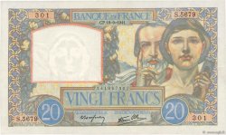 20 Francs TRAVAIL ET SCIENCE FRANCE  1941 F.12.18 SUP