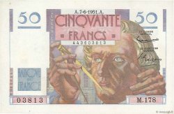 50 Francs LE VERRIER FRANCIA  1951 F.20.18 SPL a AU