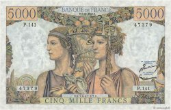 5000 Francs TERRE ET MER FRANCIA  1953 F.48.10 EBC