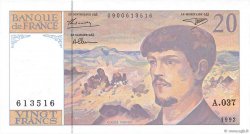 20 Francs DEBUSSY à fil de sécurité FRANCIA  1992 F.66bis.03A37