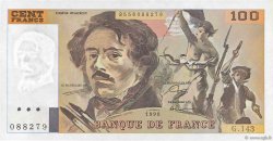 100 Francs DELACROIX imprimé en continu FRANCIA  1990 F.69bis.01bG FDC