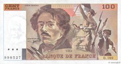 100 Francs DELACROIX imprimé en continu FRANCE  1990 F.69bis.02e2 UNC