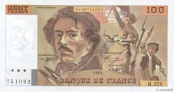 100 Francs DELACROIX 442-1 & 442-2 FRANCE  1995 F.69ter.02a UNC