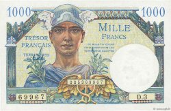 1000 Francs TRÉSOR FRANÇAIS FRANCE  1947 VF.33.03 XF+