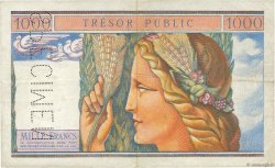 1000 Francs TRÉSOR PUBLIC FRANCE  1955 VF.35.00S TB+