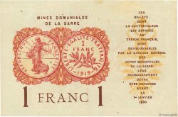 1 Franc MINES DOMANIALES DE LA SARRE FRANKREICH  1920 VF.51.04 VZ