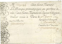 100 Livres Tournois gravé FRANCIA  1719 Dor.07 BB