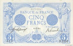 5 Francs BLEU FRANKREICH  1912 F.02.12 VZ