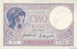 5 Francs FEMME CASQUÉE FRANCIA  1921 F.03.05 AU