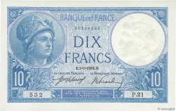 10 Francs MINERVE FRANCE  1916 F.06.01 UNC-