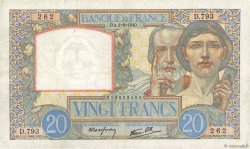 20 Francs TRAVAIL ET SCIENCE FRANCIA  1940 F.12.05 BB