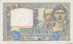 20 Francs TRAVAIL ET SCIENCE FRANCIA  1940 F.12.10 q.FDC