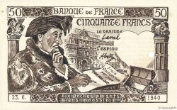50 Francs JACQUES CŒUR FRANCIA  1940 F.19.00 FDC
