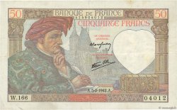50 Francs JACQUES CŒUR FRANCIA  1942 F.19.19 q.SPL