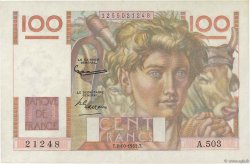 100 Francs JEUNE PAYSAN filigrane inversé FRANCE  1952 F.28bis.01 pr.SPL