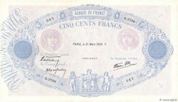 500 Francs BLEU ET ROSE modifié FRANCE  1938 F.31.07 TTB